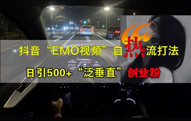 抖音EMO视频自热打法，日引500+“泛垂直”创业粉-悟空知识星球