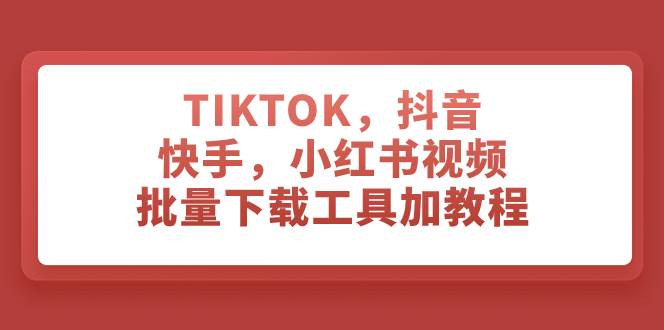 （7714期）TIKTOK，抖音，快手，小红书视频批量下载工具加教程-悟空知识星球