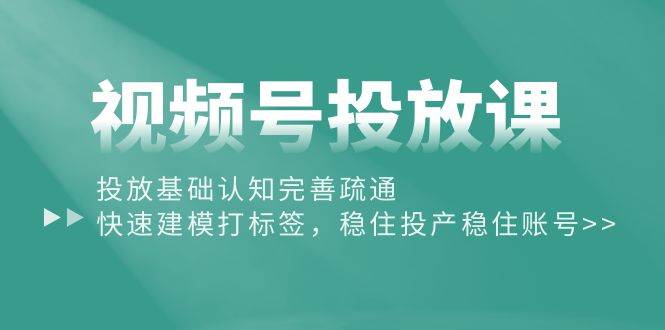 （10205期）视频号投放课：投放基础认知完善疏通，快速建模打标签，稳住投产稳住账号-悟空知识星球