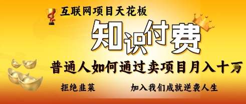 互联网项目天花板，知付付费项目，普通人如何通过卖项目月入十个，拒绝韭菜【揭秘】-悟空知识星球