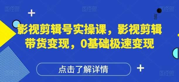 影视剪辑号实操课，影视剪辑带货变现，0基础极速变现-悟空知识星球