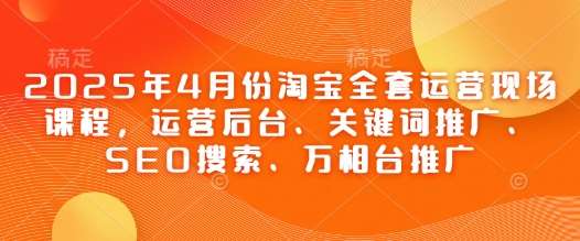 2025年4月份淘宝全套运营现场课程，运营后台、关键词推广、SEO搜索、万相台推广-悟空知识星球