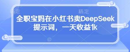 全职宝妈在小红书卖DeepSeek提示词，一天收益1k-悟空知识星球