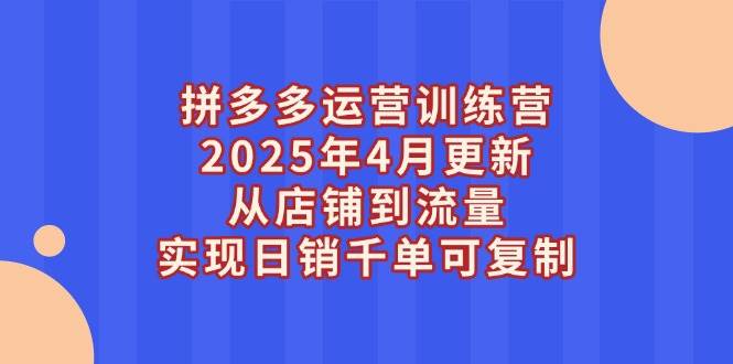 （14469期）拼多多运营训练营2025年4月更新，从店铺到流量，实现日销千单可复制-悟空知识星球