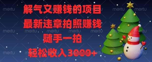 解气又挣钱的项目,最新违章拍照挣钱,随手一拍,轻松收入数张【揭秘】-悟空知识星球