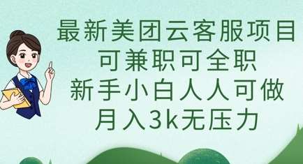 最新美团云客服项目，可兼职可全职，新手小白人人可做，月入3k无压力-悟空知识星球