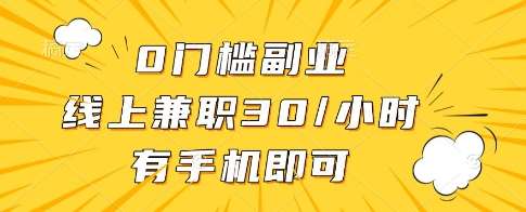 0门槛副业，线上兼职30一小时，有一部手机即可操作【揭秘】-悟空知识星球