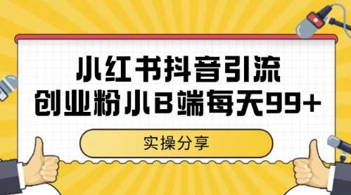 小红书抖音创业粉，小B端粉自热，日引99+的一个玩法【揭秘】-悟空知识星球
