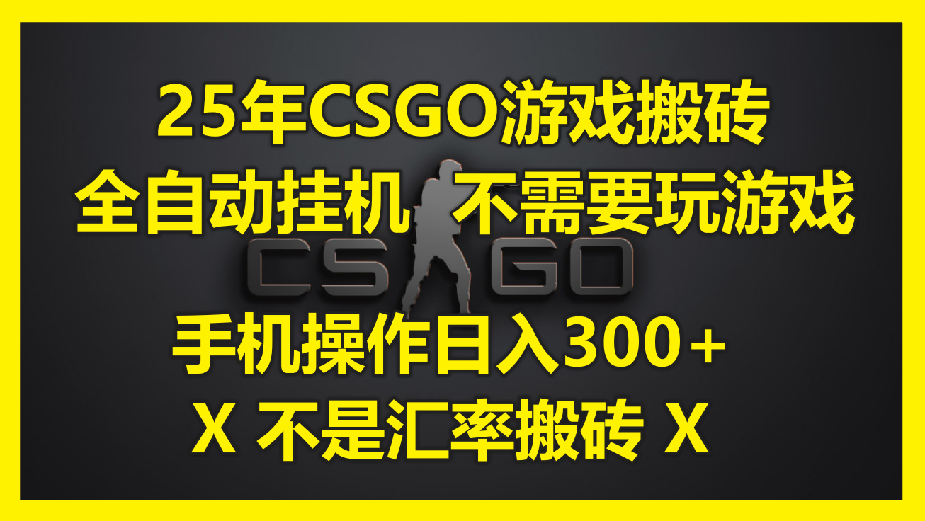（14902期）25年CSGO游戏搬砖，全自动挂机，不需要玩游戏，手机操作日入300+。(不…-悟空知识星球