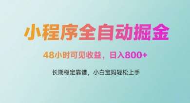 微信小程序全自动掘金，48小时可见收益，日入多张，长期稳定靠谱，小白宝妈轻松上手【揭秘】-悟空知识星球