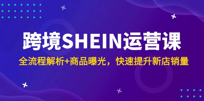 （14832期）跨境SHEIN运营课，全流程解析+商品曝光，快速提升新店销量-悟空知识星球