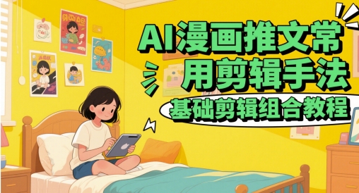 AI漫画推文常用剪辑手法，基础剪辑组合教程-悟空知识星球