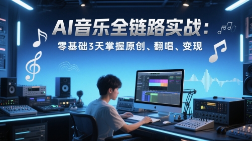 AI音乐全链路实战变现课：零基础3天掌握原创、翻唱、变现-悟空知识星球