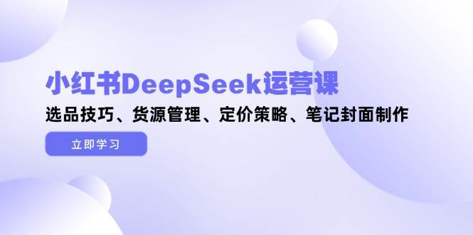 （14748期）小红书DeepSeek运营课，选品技巧、货源管理、定价策略、笔记封面制作-悟空知识星球
