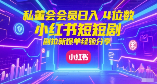 私董会会员日入4位数小红书红果短剧拉新爆单经验分享-悟空知识星球