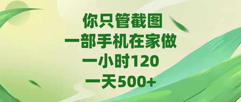 （15039期）你只管截图，一部手机在家做，一小时120，-天500+-悟空知识星球
