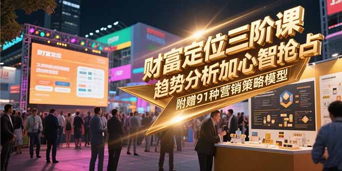 （15219期）财富定位三阶课，趋势分析加心智抢占，附赠91种营销策略模型-悟空知识星球