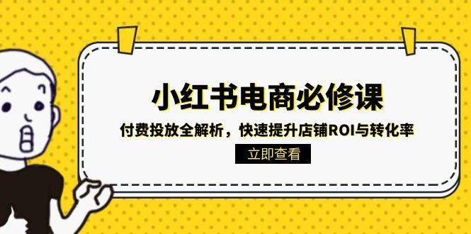 （15040期）小红书电商必修课：付费投放全解析，快速提升店铺ROI与转化率-悟空知识星球