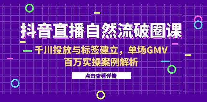（15136期）抖音直播自然流破圈课-6月，千川投放与标签建立，单场GMV百万实操案例解析-悟空知识星球