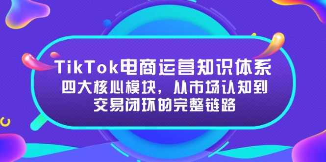 （15065期）TikTok电商运营知识体系：四大核心模块，从市场认知到交易闭环的完整链路-悟空知识星球