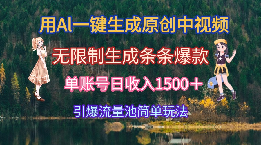 （15210期）用Al一键生成原创中视频，无限制生成条条爆款，单账号日收入1500＋引爆…-悟空知识星球