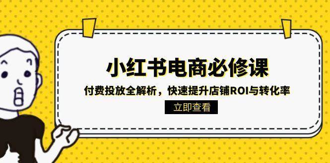 小红书电商必修课：付费投放全解析，快速提升店铺ROI与转化率-悟空知识星球