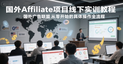 国外Affiliate项目线下实训教程，国外广告联盟从零开始的具体操作全流程-悟空知识星球