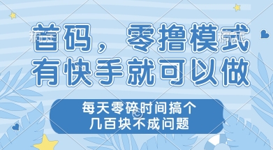 首码零撸项目，有快手就可以做，每天业务时间搞个几张不是问题【揭秘】-悟空知识星球