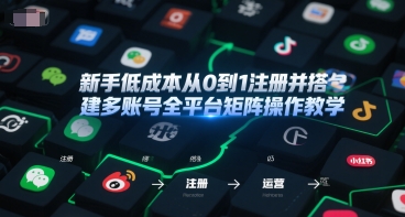 新手低成本从0到1注册并搭建多账号全平台矩阵操作教学，手机号-邮箱-IP-工具-悟空知识星球