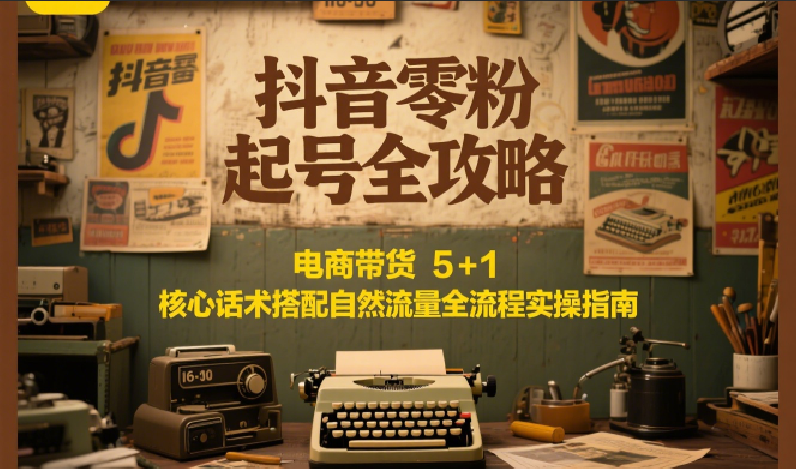 抖音零粉起号全攻略：电商带货 5+1 核心话术搭配自然流量全流程实操指南-悟空知识星球