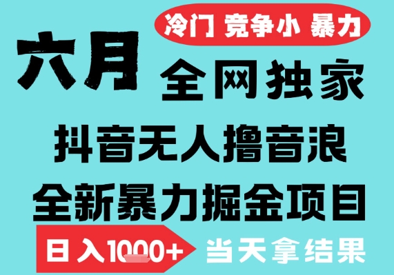 2025年6月高爆抖音无人直播最新撸音浪掘金项目，无脑日入1k+，低门槛小白可做，可矩阵放大【揭秘】-悟空知识星球