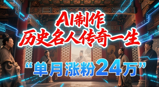 暴力起号！用AI制作历史名人传奇一生，单月涨粉24W，涨粉+变现赛道黑马来了-悟空知识星球
