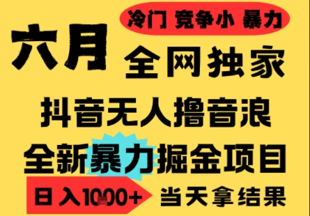 25年6月高爆抖音无人直播最新撸音浪掘金项目，小白可做，无脑日入1k+，门槛低可批量矩阵【揭秘】-悟空知识星球