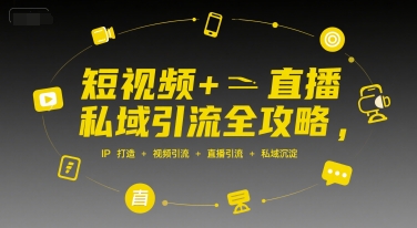 短视频+直播私域引流全攻略，IP打造 +视频引流 +直播引流 +私域沉淀-悟空知识星球