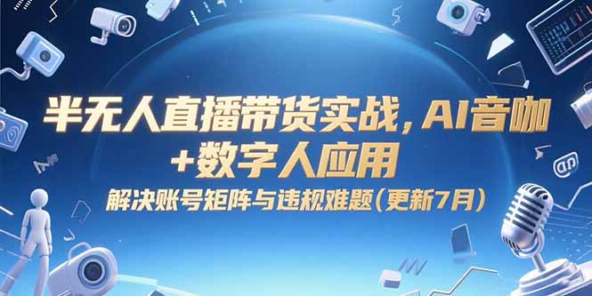 （15280期）半无人直播带货实战，AI音咖+数字人应用 解决账号矩阵与违规难题(更新7月)-悟空知识星球