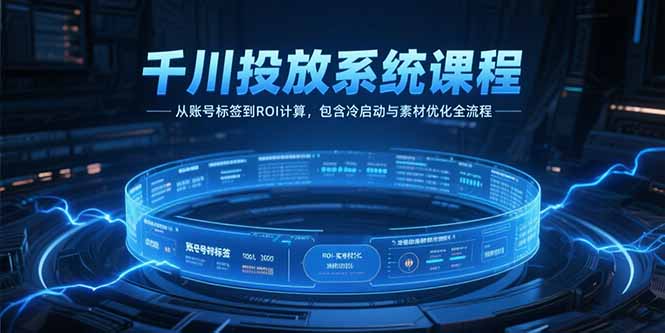 （15263期）千川投放系统课程，从账号标签到ROI计算，包含冷启动与素材优化全流程-悟空知识星球