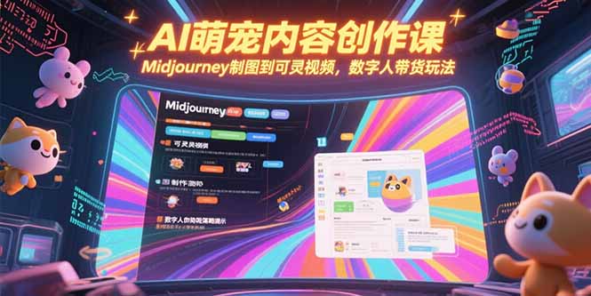 （15311期）AI萌宠内容创作课，Midjourney制图到可灵视频，数字人带货玩法-悟空知识星球