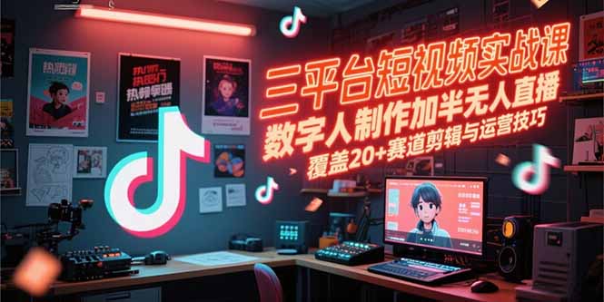 （15265期）三平台短视频实战课，数字人制作加半无人直播，覆盖20+赛道剪辑与运营技巧-悟空知识星球