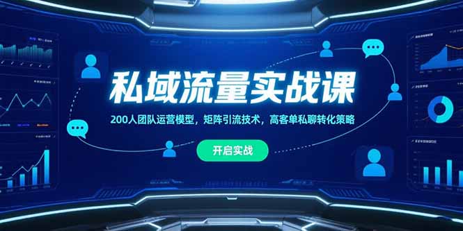 （15403期）私域流量实战课，200人团队运营模型，矩阵引流技术，高客单私聊转化策略-悟空知识星球