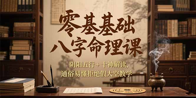 （15283期）零基础八字命理课，阴阳五行+十神解读，通俗易懂拒绝假大空教学-悟空知识星球