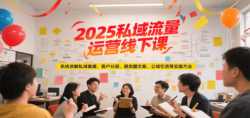 2025私域流量运营线下课，系统讲解私域基建/客户分层/朋友圈文案/公域引流等实操方法-悟空知识星球