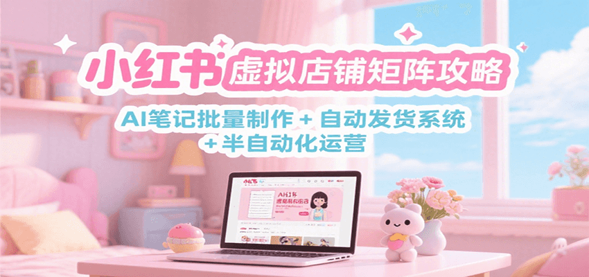 小红书虚拟店铺矩阵攻略：AI笔记批量制作 + 自动发货系统 + 半自动化运营-悟空知识星球