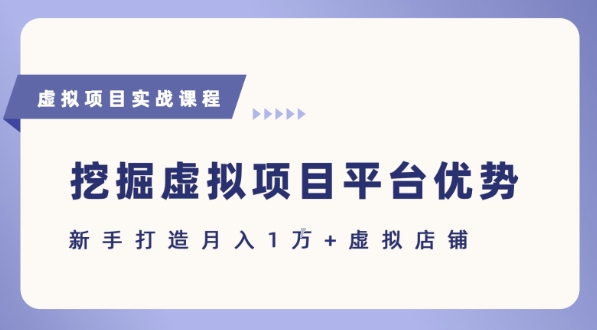 抓住虚拟项目各平台优势，新手轻松月入1W+(给出具体建议)-悟空知识星球