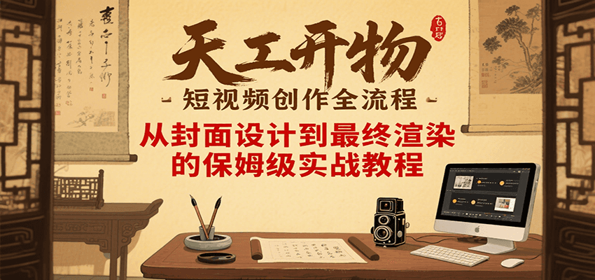天工开物短视频创作全流程，从封面设计到最终渲染的保姆级实战教程-悟空知识星球