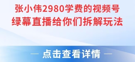 张小伟2980付费额视频号绿幕直播给你们拆解玩法-悟空知识星球