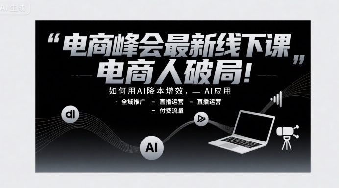 电商峰会最新线下课，电商人破局，如何用AI降本增效，AI应用-全域推广-直播运营-付费流量-悟空知识星球
