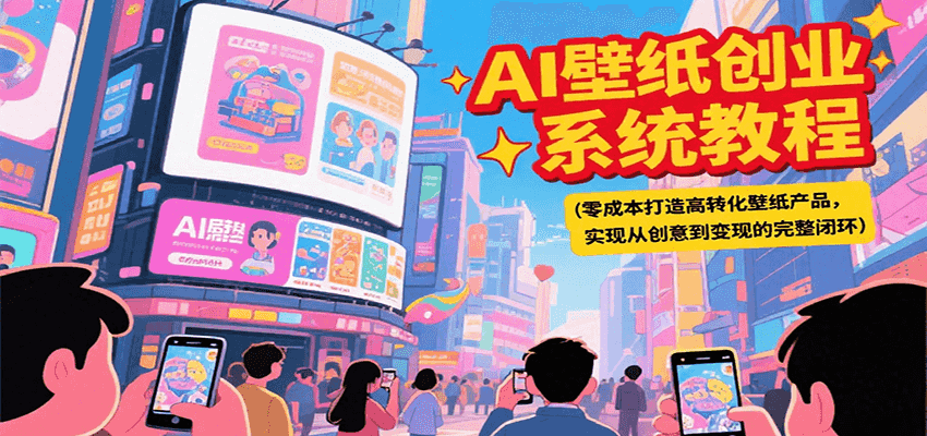 AI壁纸创业系统教程，零成本打造高转化壁纸产品，实现从创意到变现的完整闭环-悟空知识星球