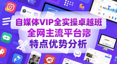 自媒体VIP全实操卓越班，全网主流平台特点优势分析-悟空知识星球