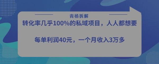 转化率最高的私域项目，每单利润40-50米，月入过1w-悟空知识星球