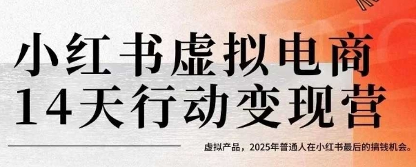 小红书虚拟电商14天变现训练营，虚拟产品，2025年普通人在小红书最后的搞钱机会-悟空知识星球